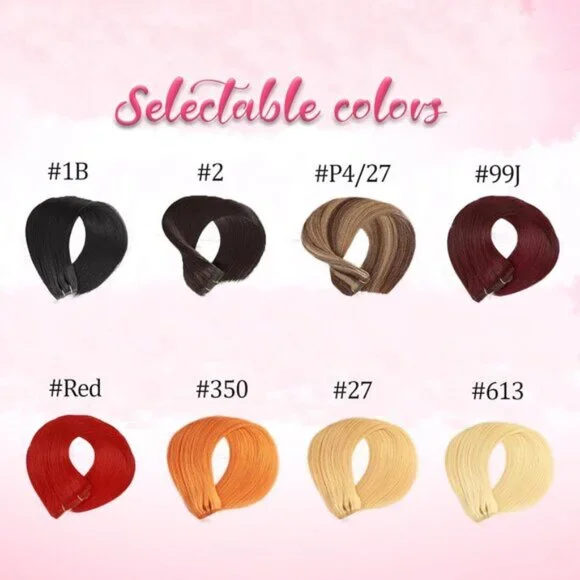 New Clip-In Hair Extensions 120g 8pcs Blonde Kinky Straight Human Hair 20 #613